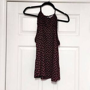 Candies Sleeveless Black and Pink Floral Blouse Size XL